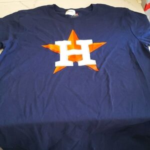 MLB Licensed Houston Astros Navy 100% Cotton Short Sleeve Logo T Size M